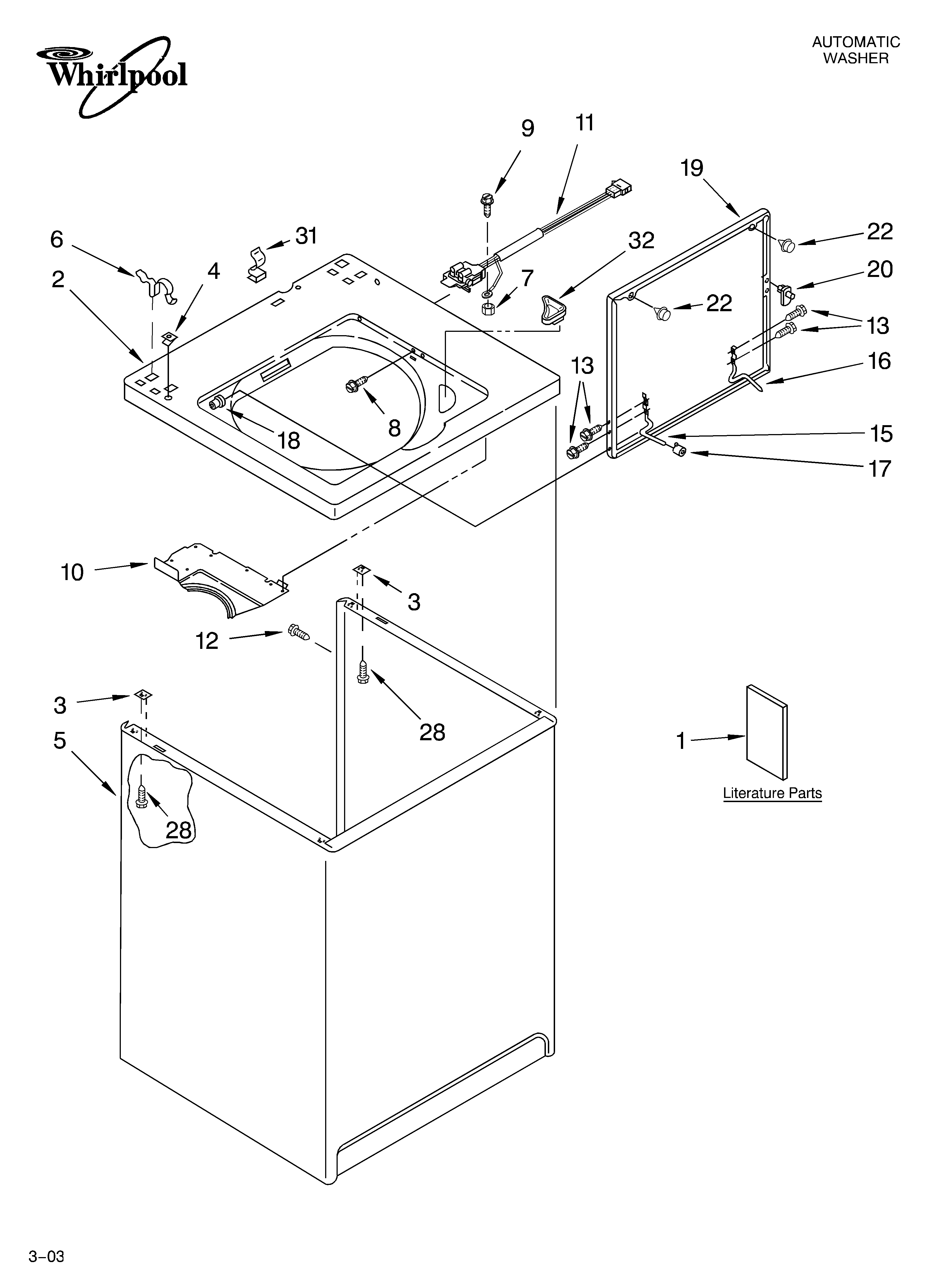 Top and cabinet parts