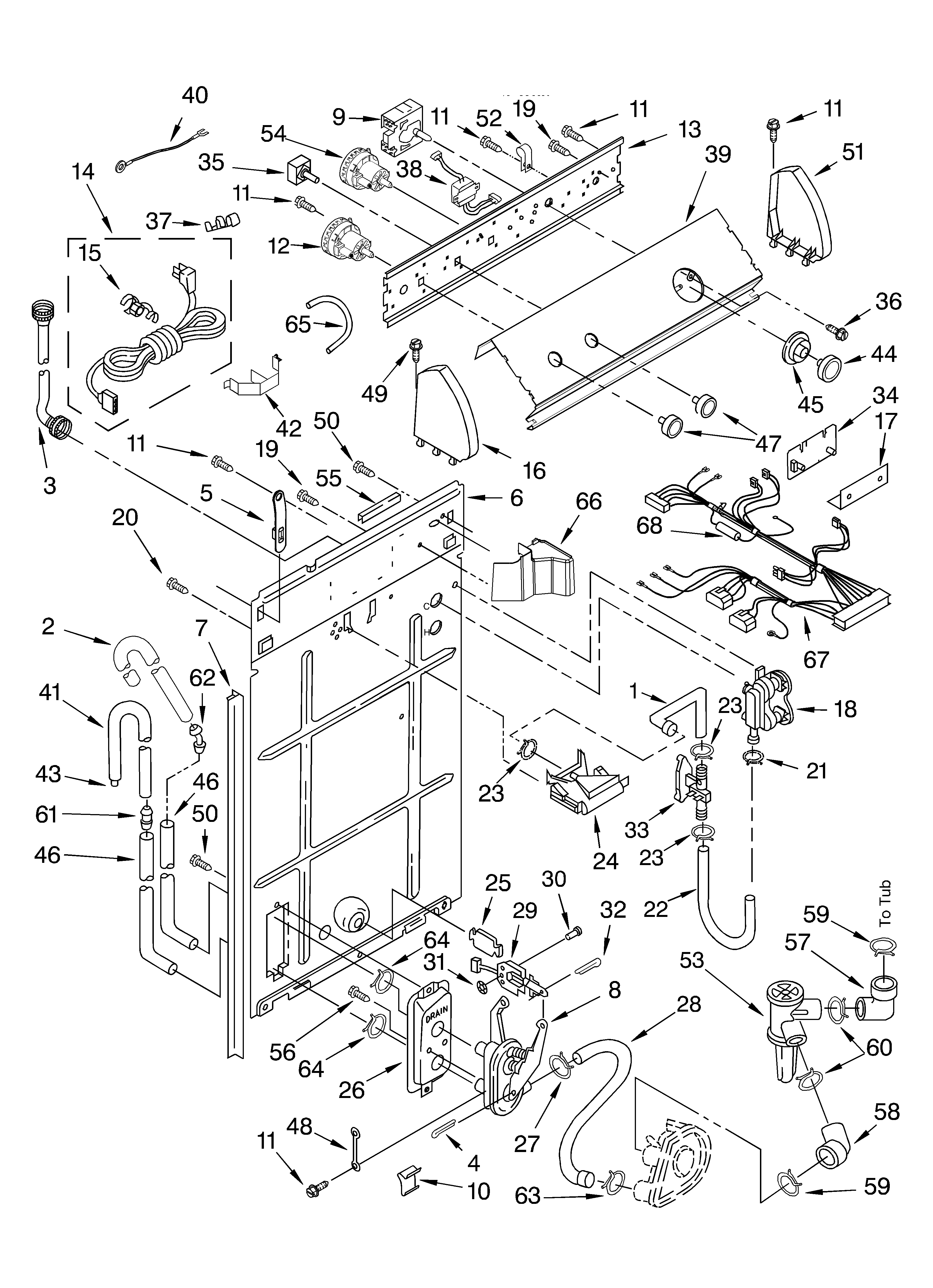 Controls and rear panel parts