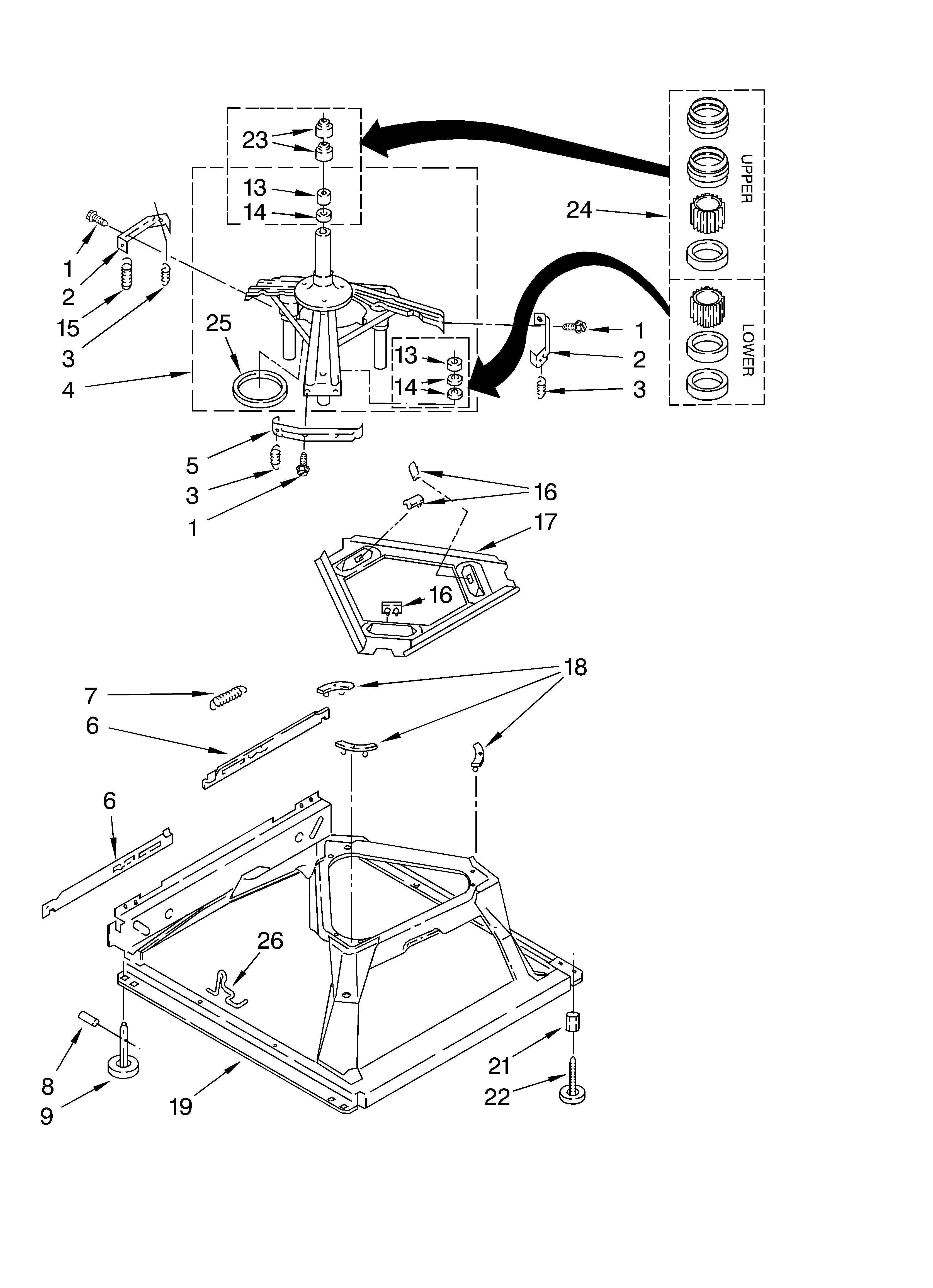 Machine base parts