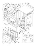 Upper cabinet and front panel parts