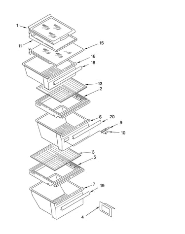 Refrigerator shelf parts