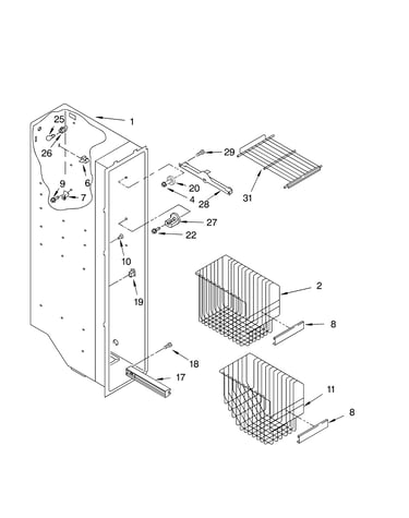 Freezer liner parts