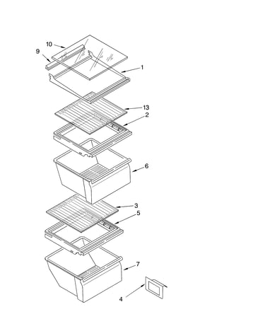 Refrigerator shelf parts