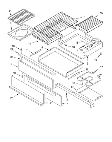 Drawer & broiler parts, miscellaneous parts