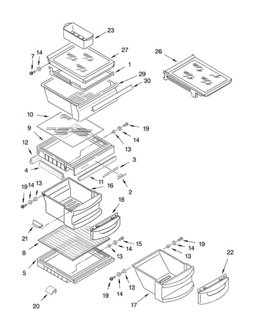 Refrigerator shelf parts