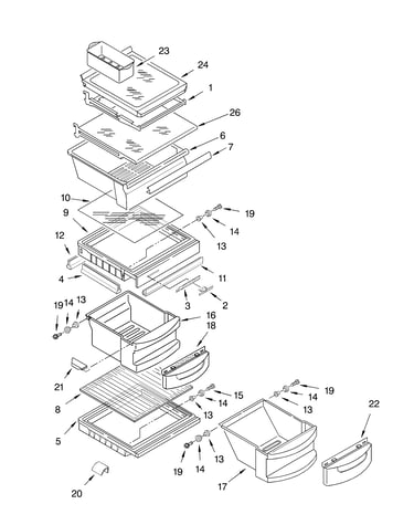 Refrigerator shelf parts