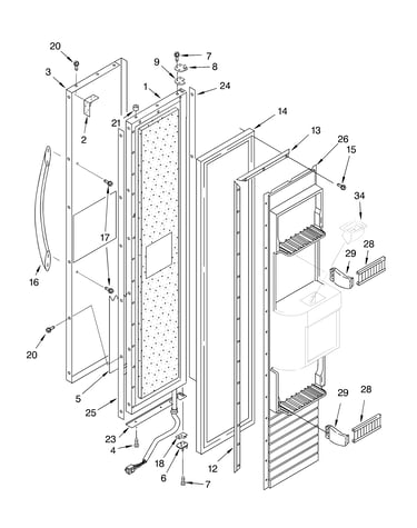 Freezer door parts