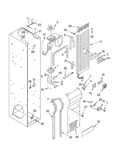 Freezer liner and air flow parts