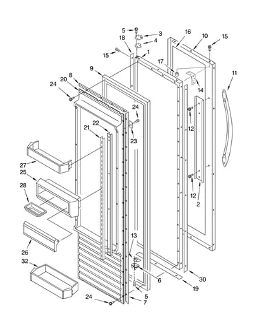 Refrigerator door parts