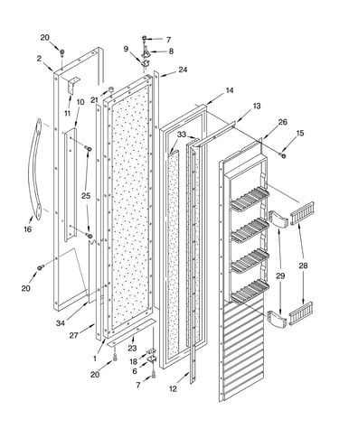 Freezer door parts