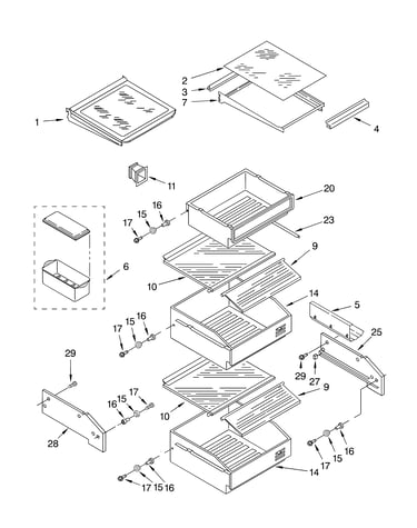Refrigerator shelf parts