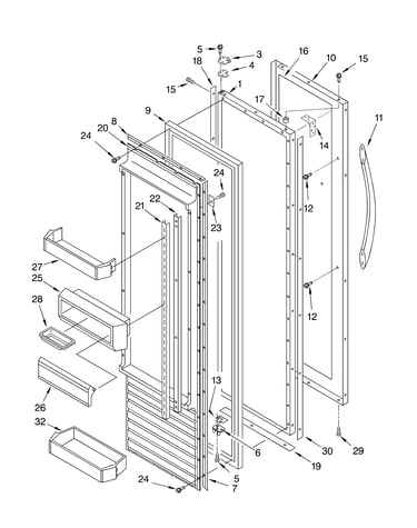 Refrigerator door parts