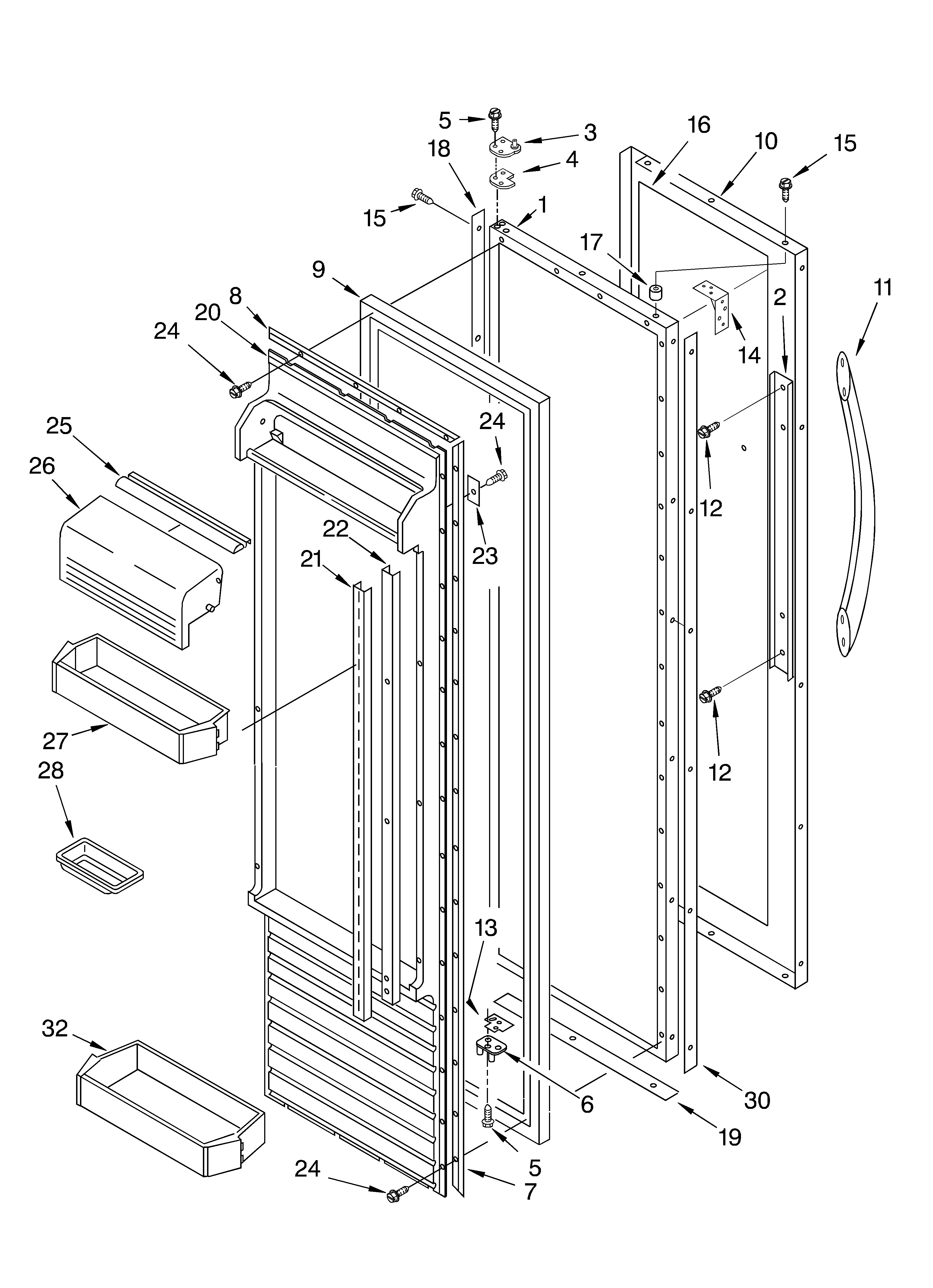 Refrigerator door parts