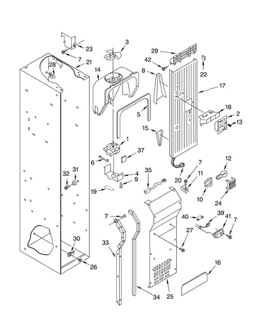 Freezer liner and air flow parts
