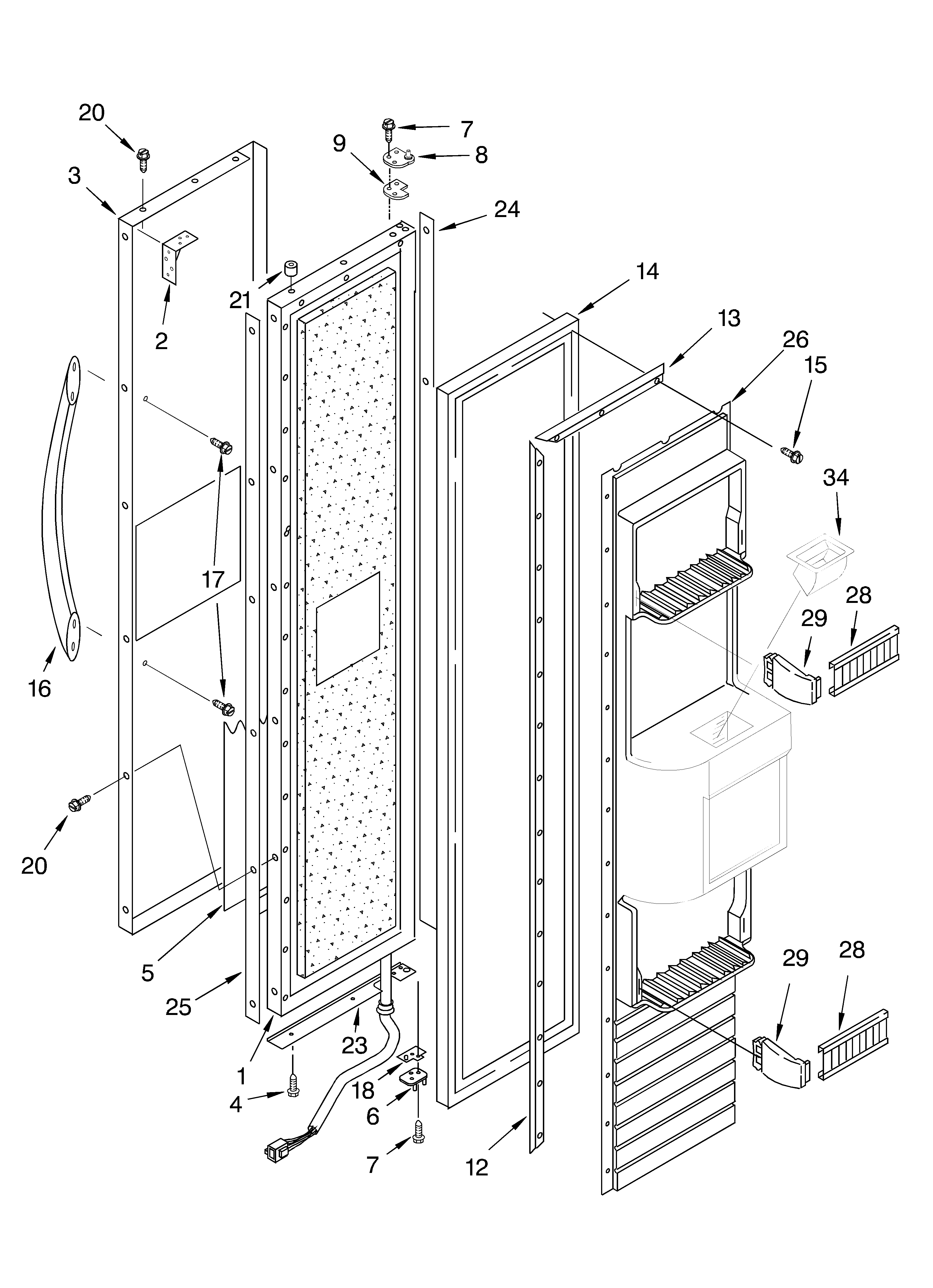 Freezer door parts