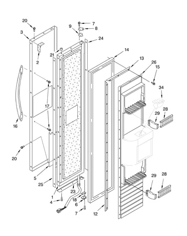 Freezer door parts