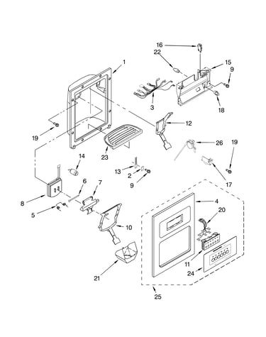 Dispenser and front parts