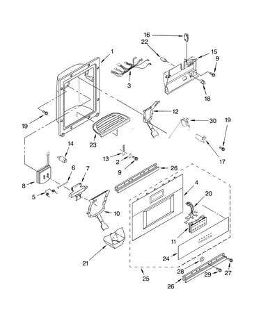 Dispenser and front parts