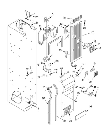 Freezer liner and air flow parts