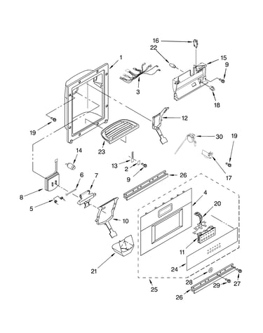 Dispenser and front parts
