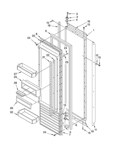 Refrigerator door parts