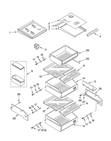 Refrigerator shelf parts