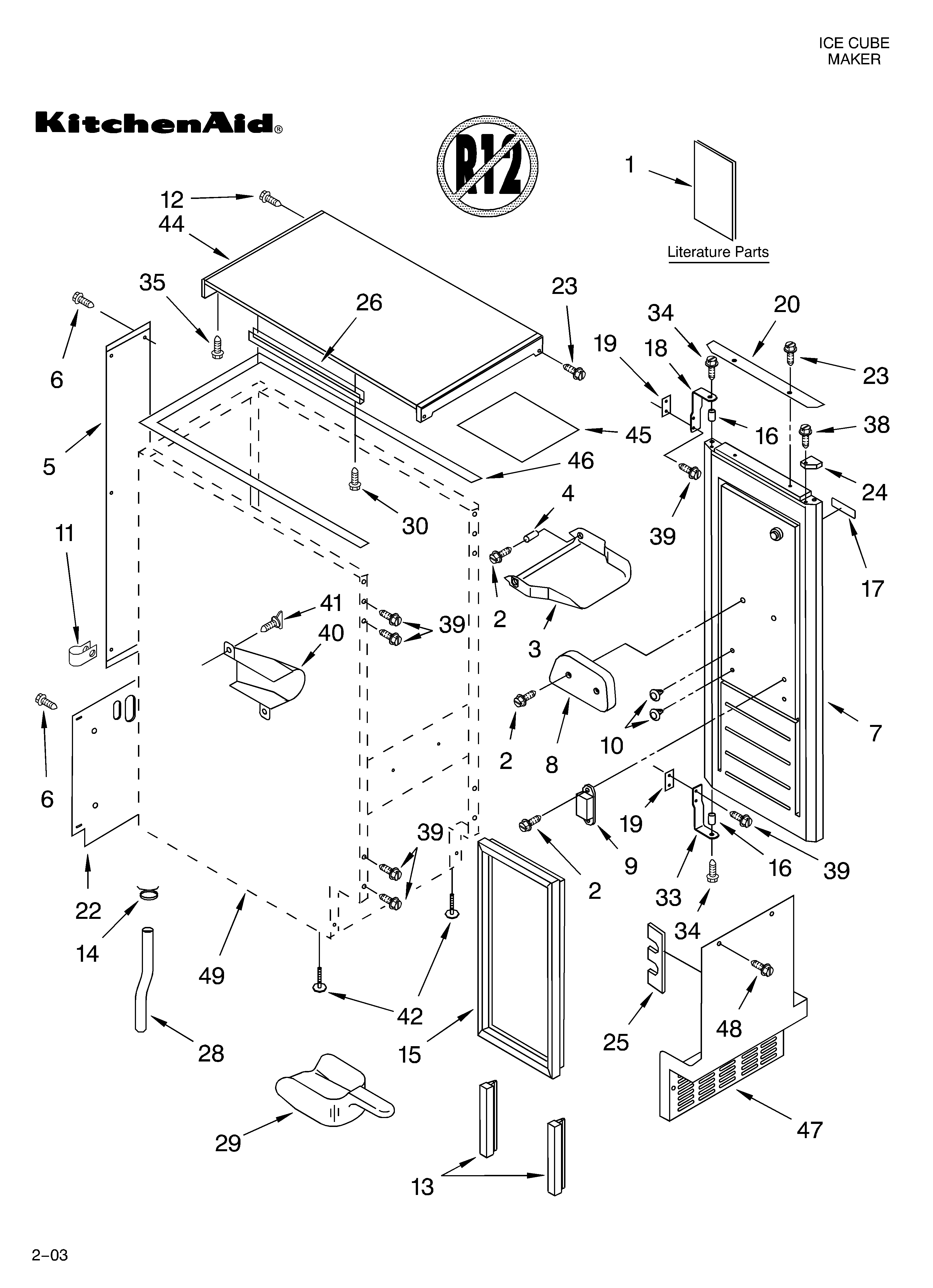 Cabinet liner and door parts