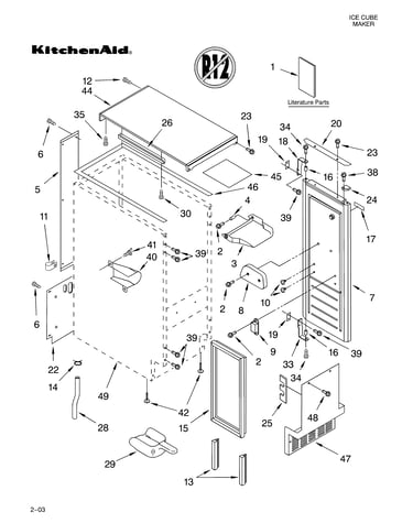 Cabinet liner and door parts