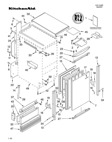 Cabinet liner and door parts