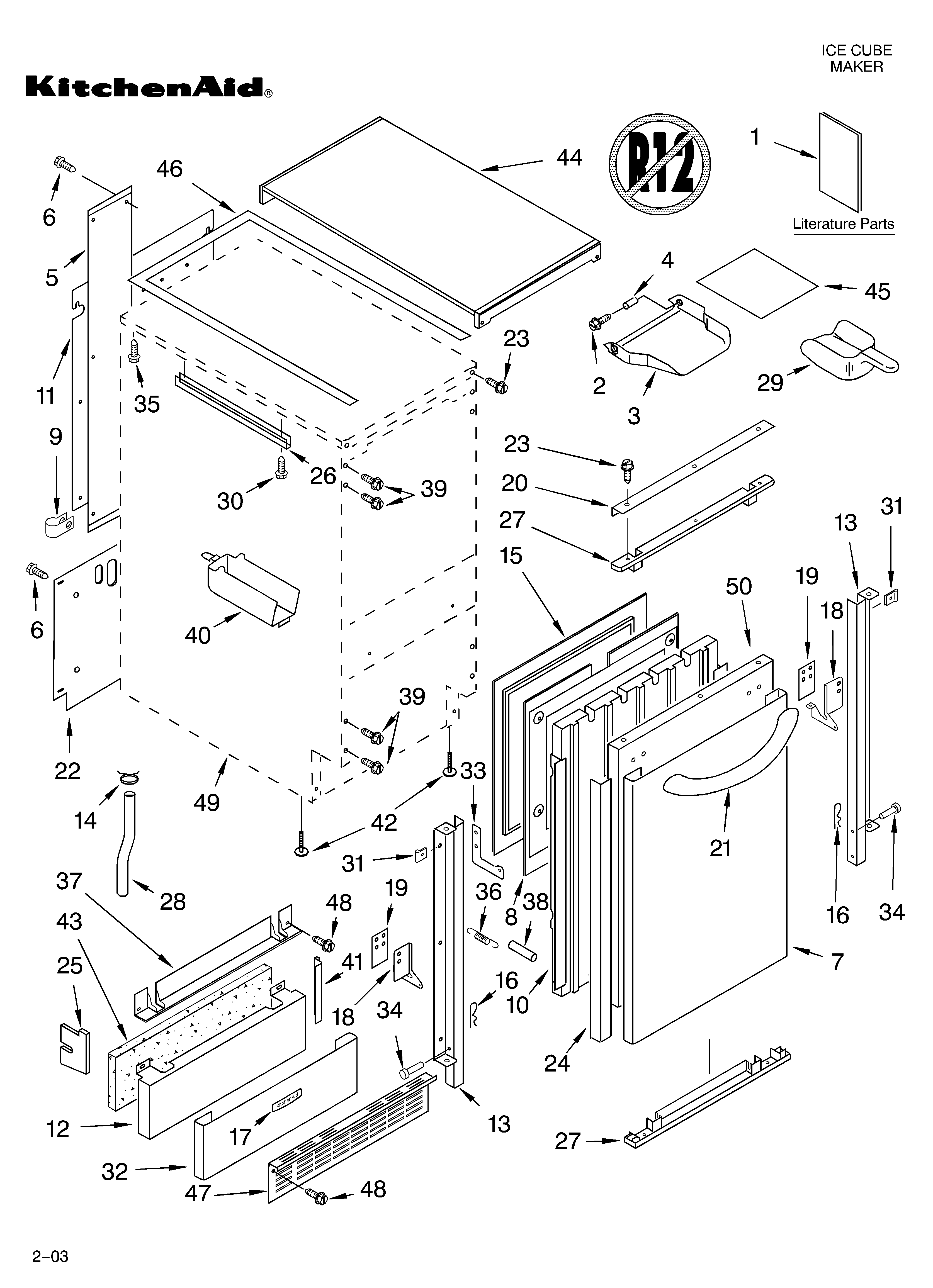 Cabinet liner and door parts