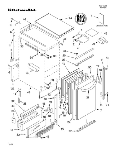 Cabinet liner and door parts
