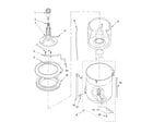 Whirlpool LCR5232HQ2 agitator, basket and tub parts diagram