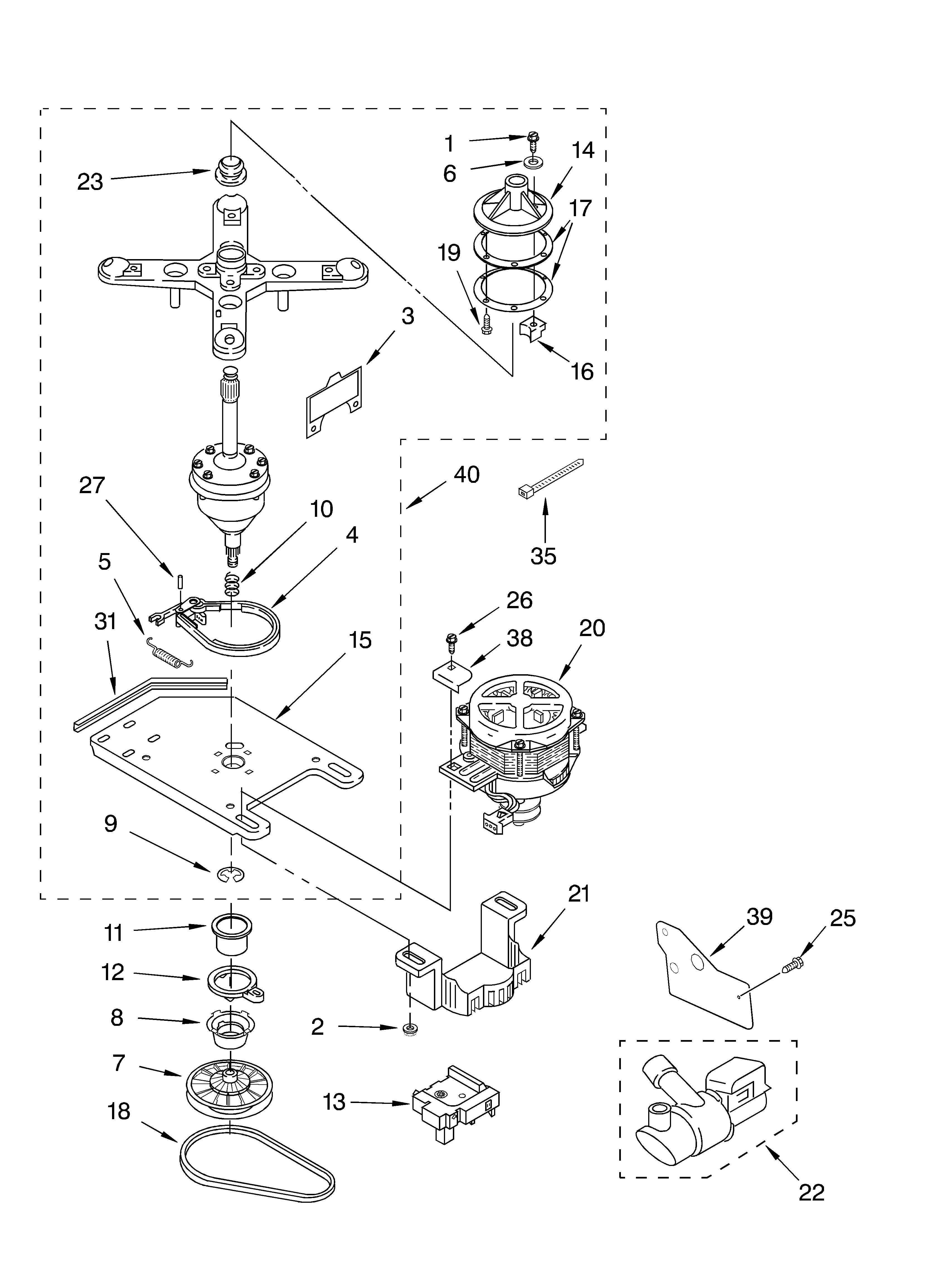 Transmission, motor and pump parts