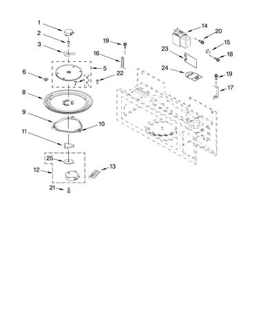 Magnetron and turntable parts