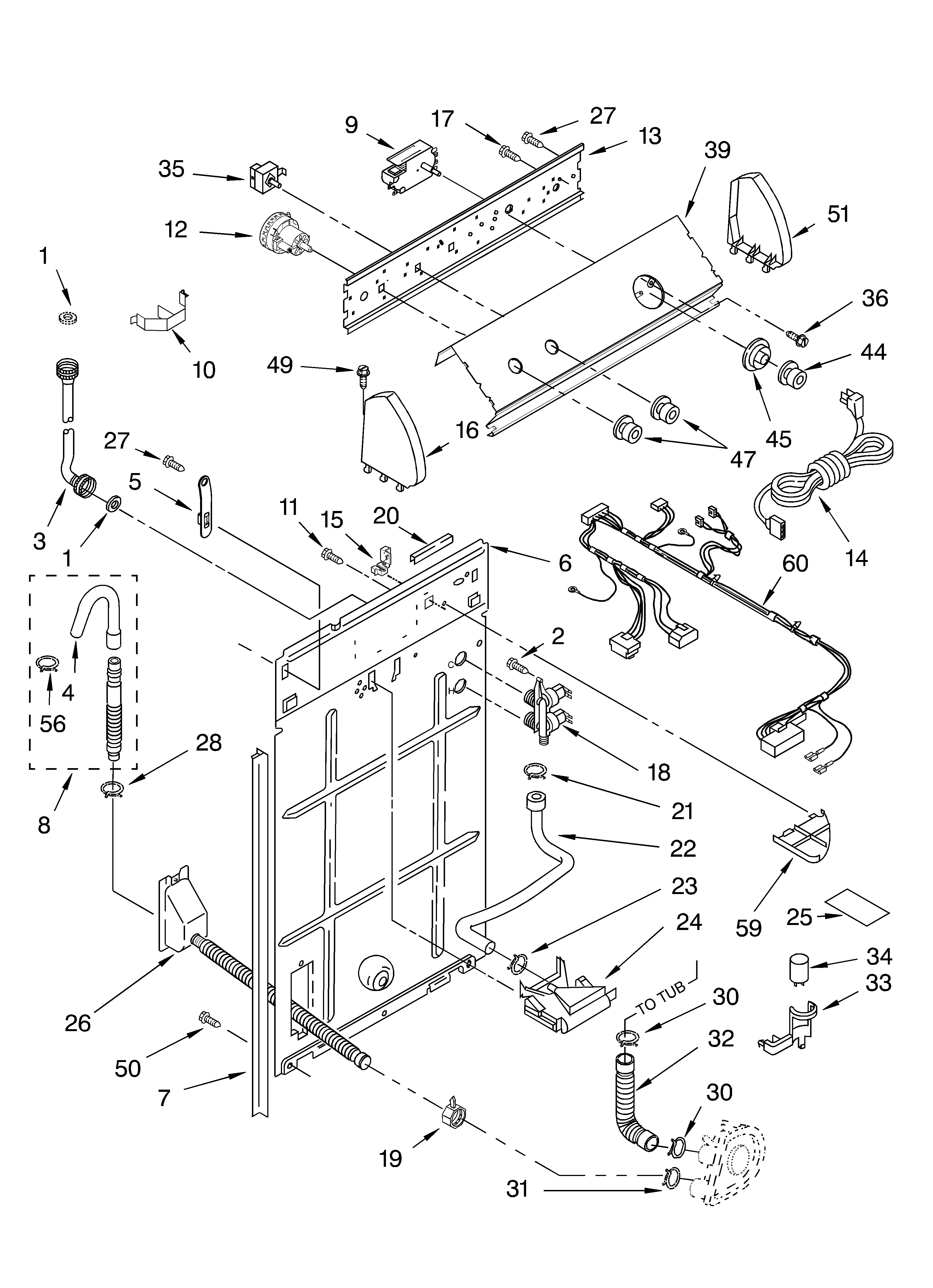 Controls and rear panel parts
