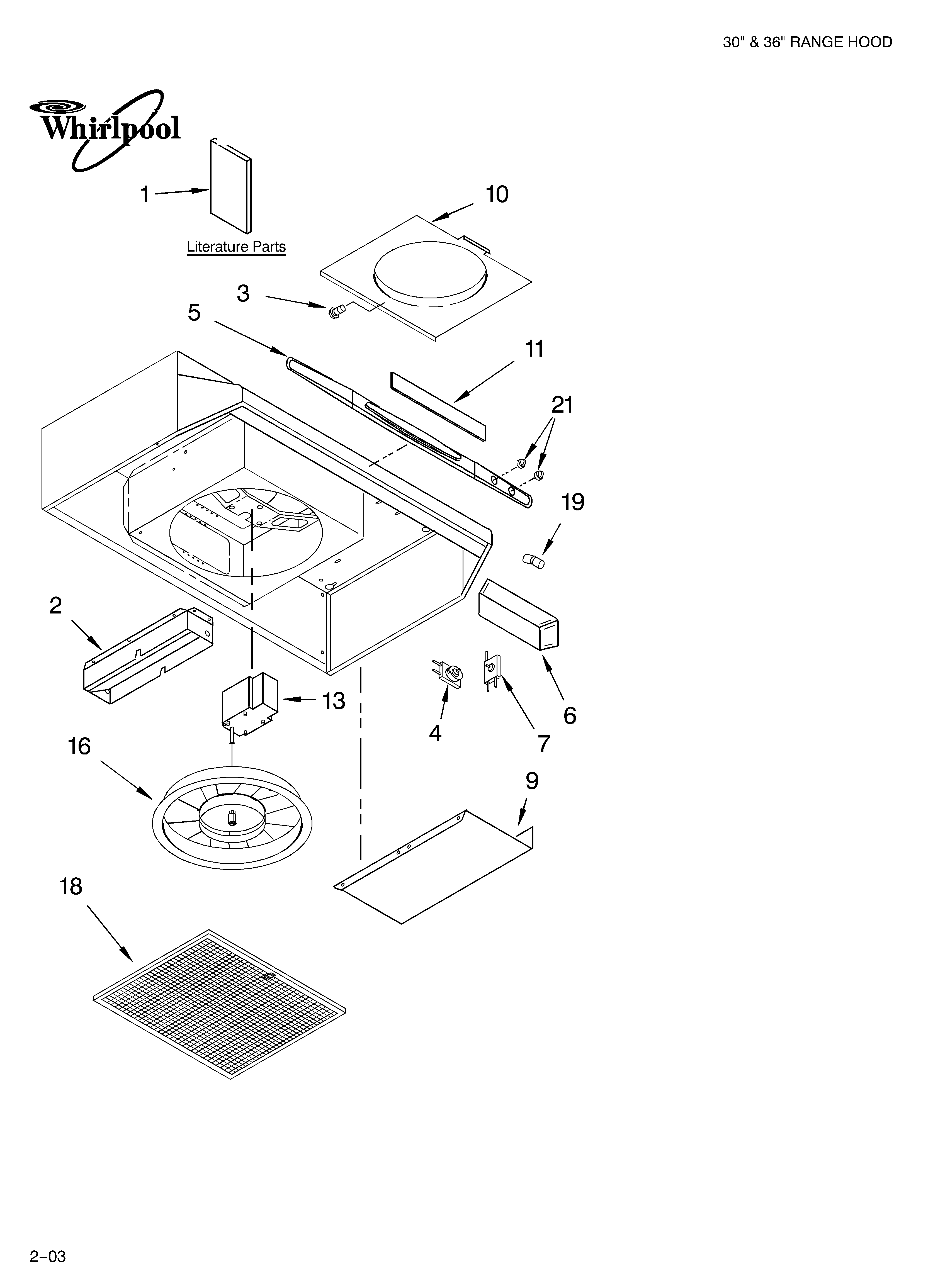 Range hood parts