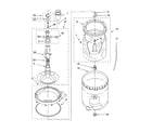 Whirlpool 3XLBR8543JQ2 agitator, basket and tub parts diagram
