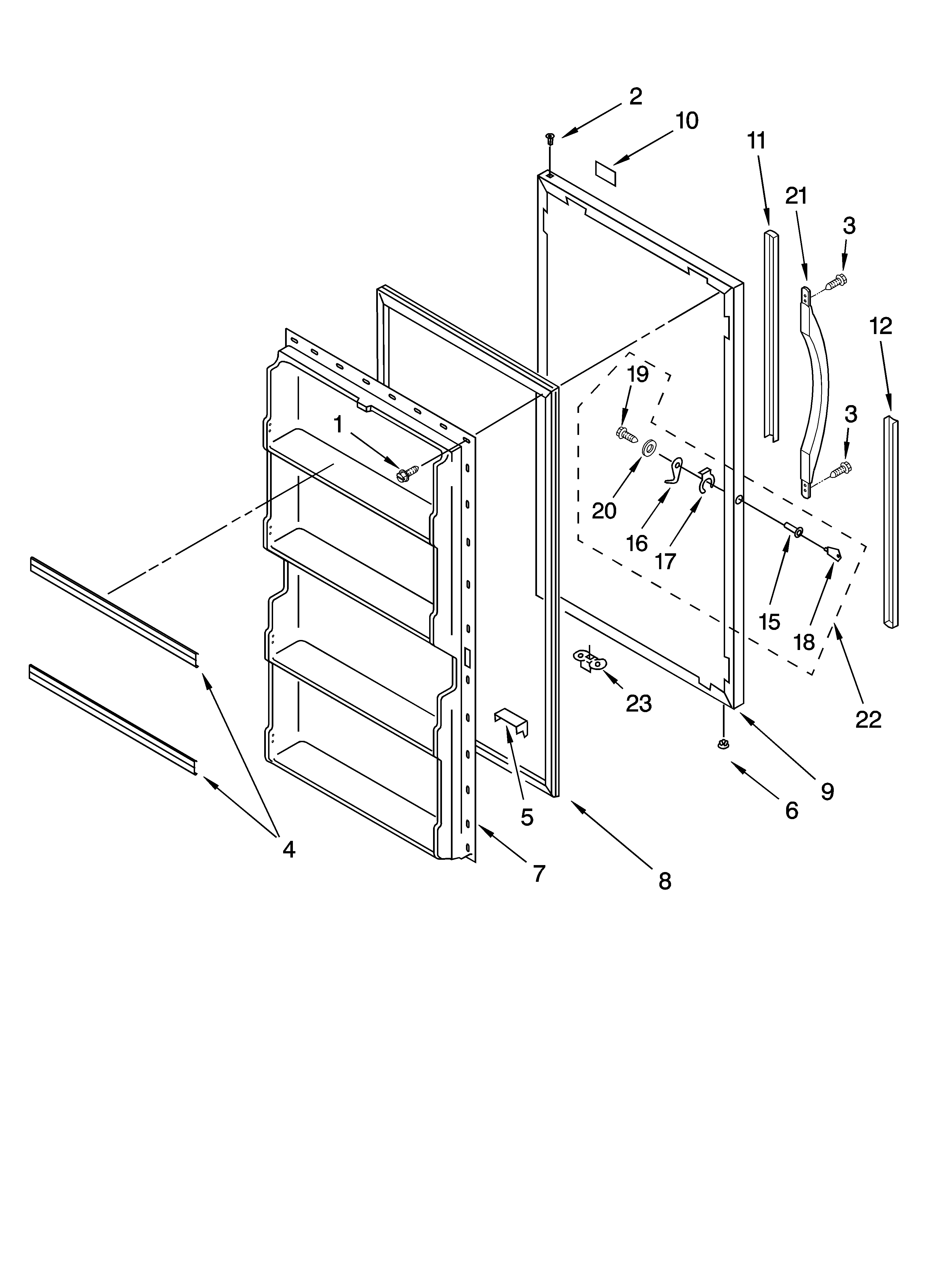 Door parts, parts not illustrated