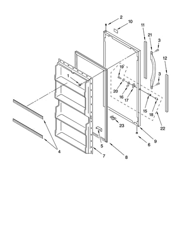 Door parts, parts not illustrated