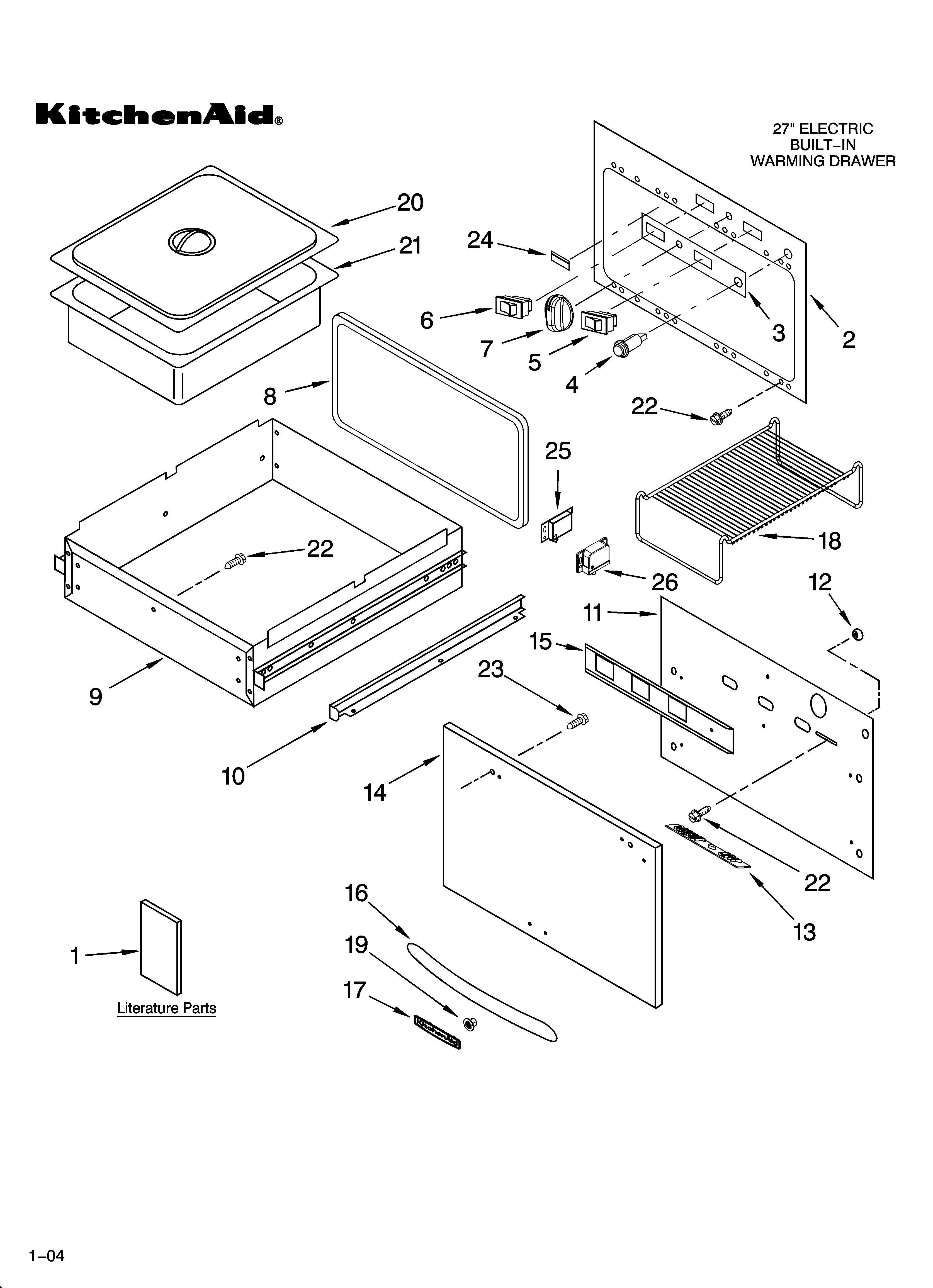 Control, door and drawer parts