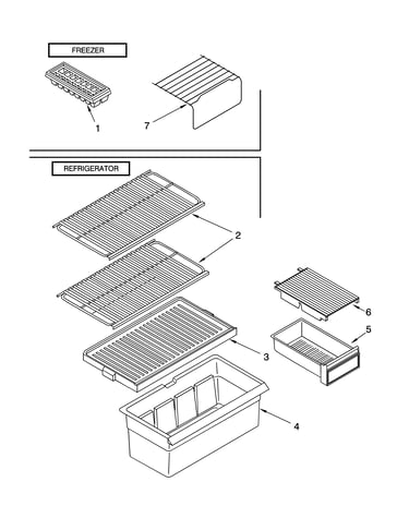 Shelf parts, literature and optional parts