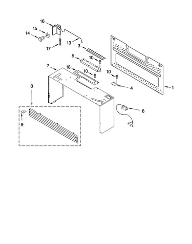 Cabinet and installation parts