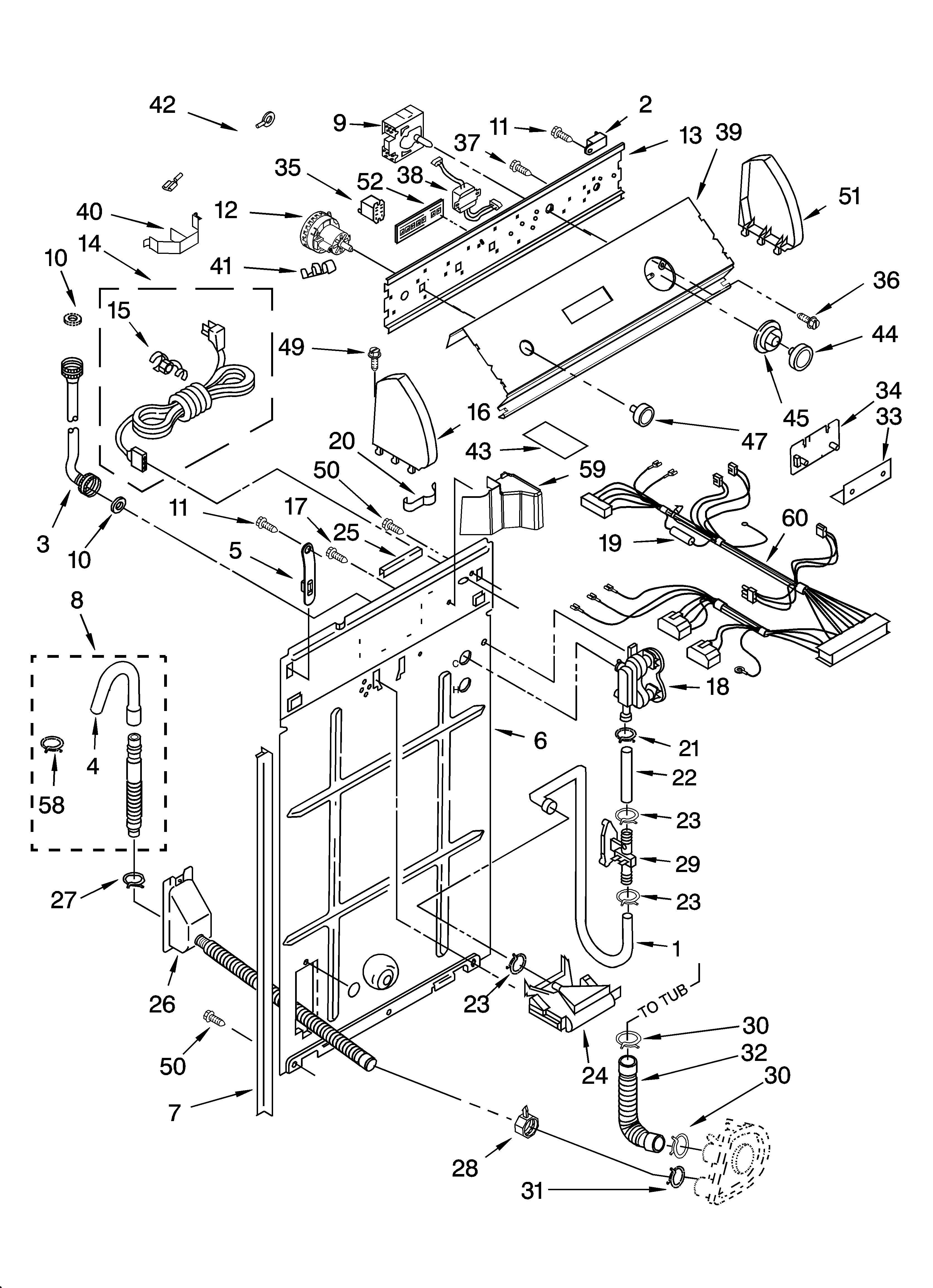 Controls and rear panel parts