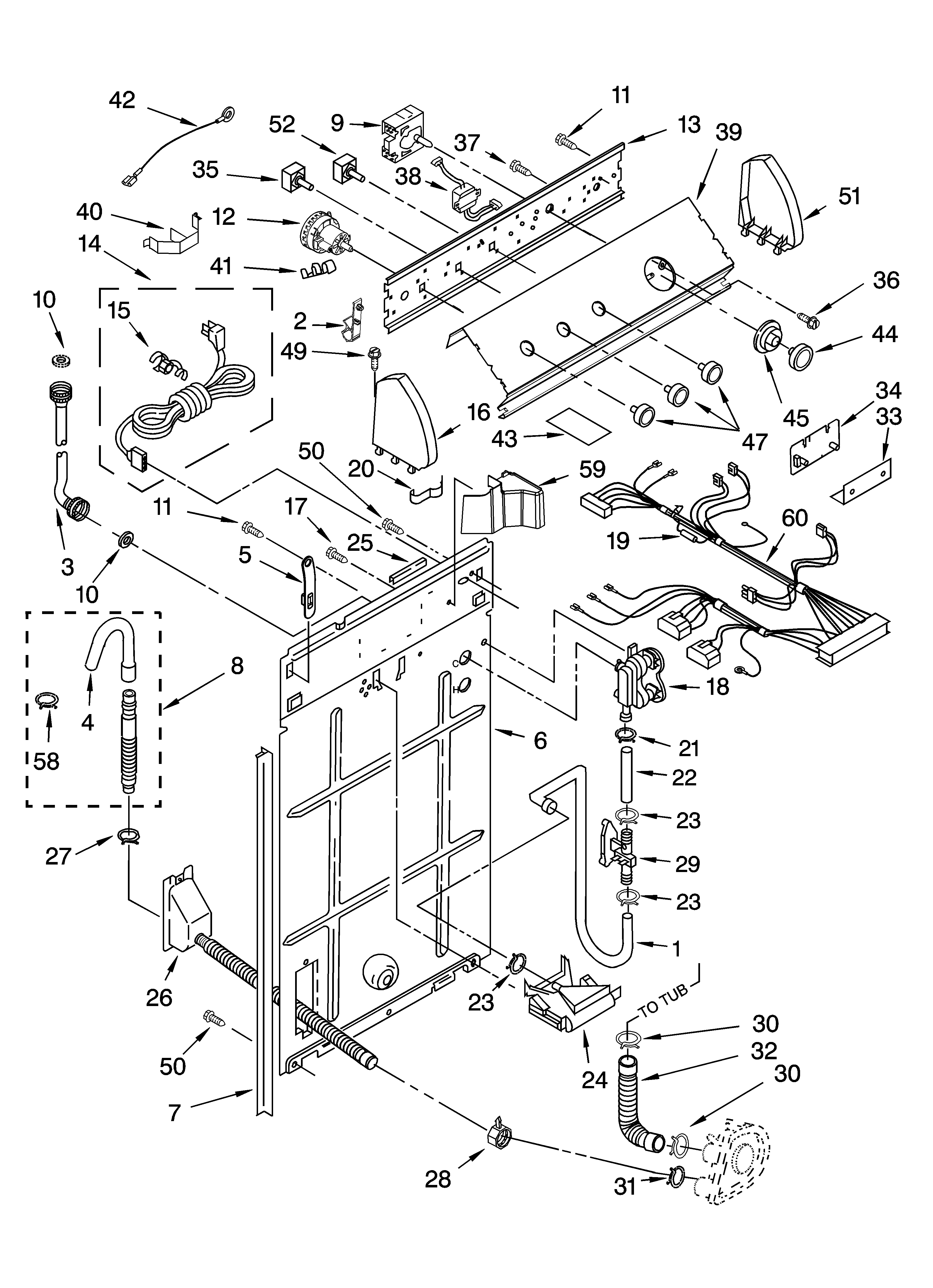 Controls and rear panel parts