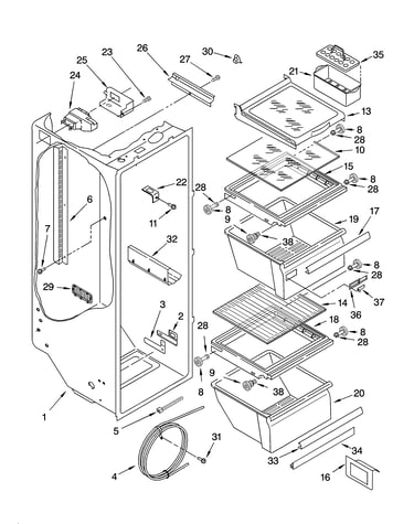 Refrigerator liner parts