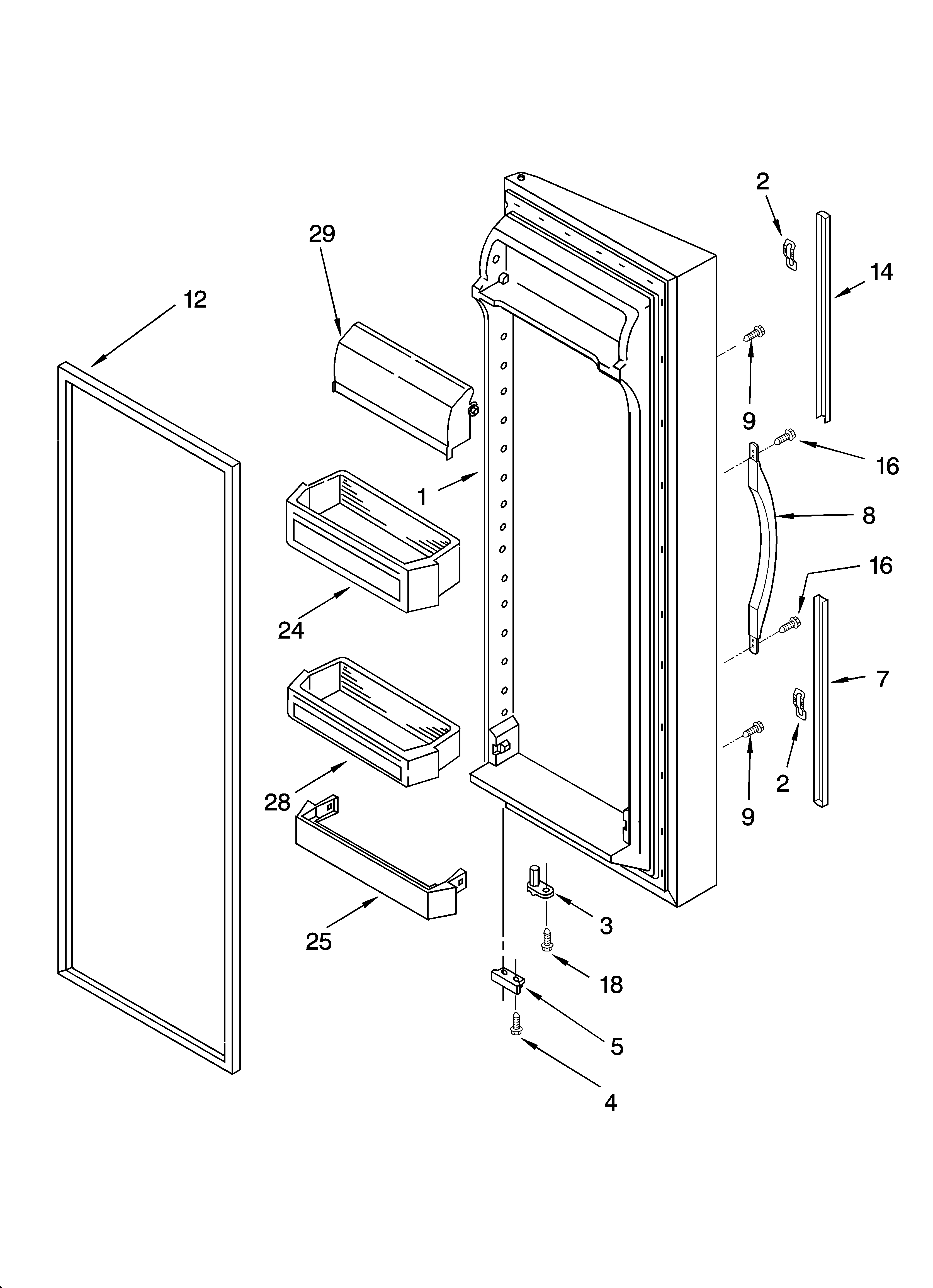 Refrigerator door parts
