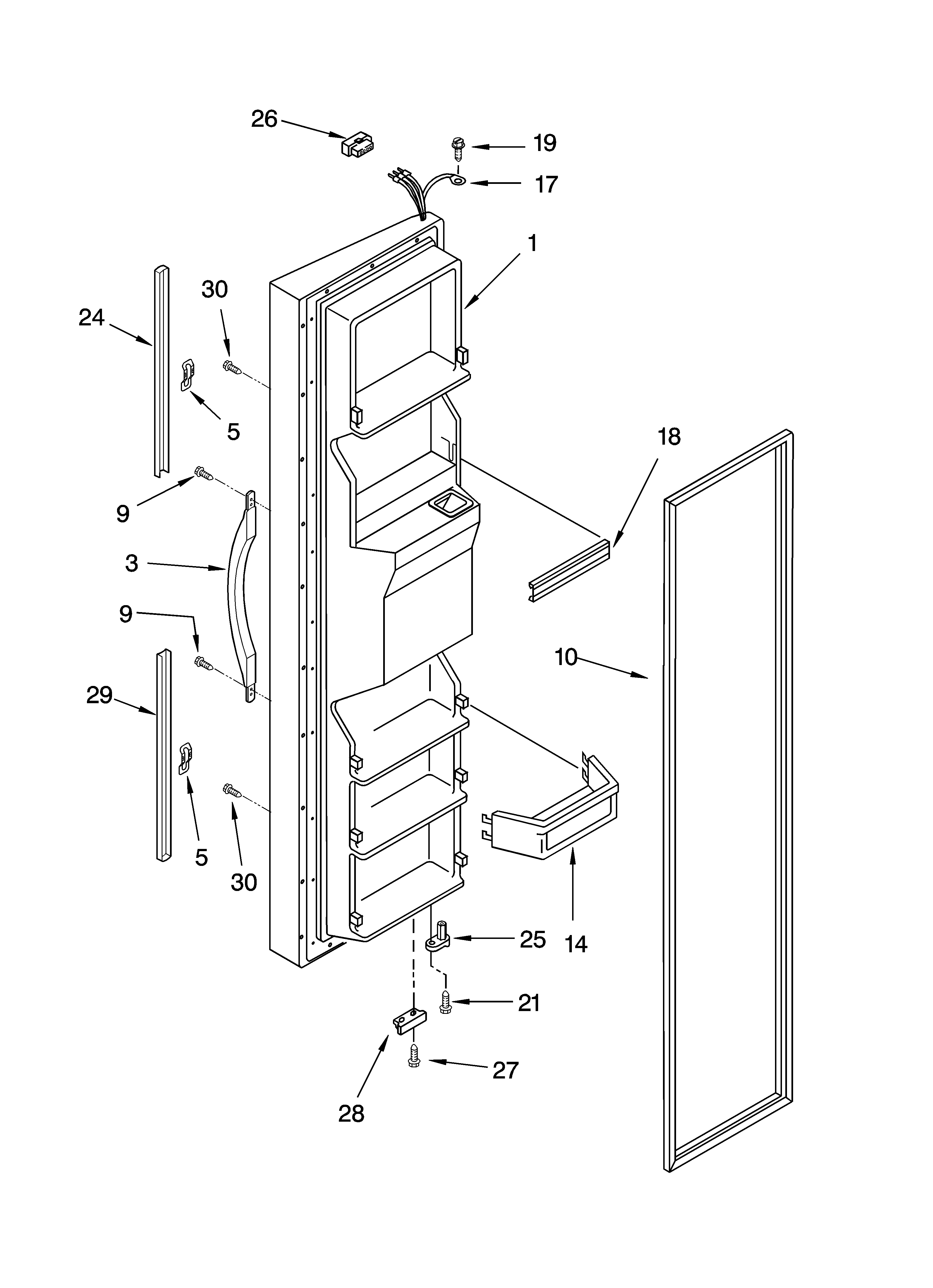 Freezer door parts