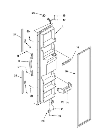 Freezer door parts
