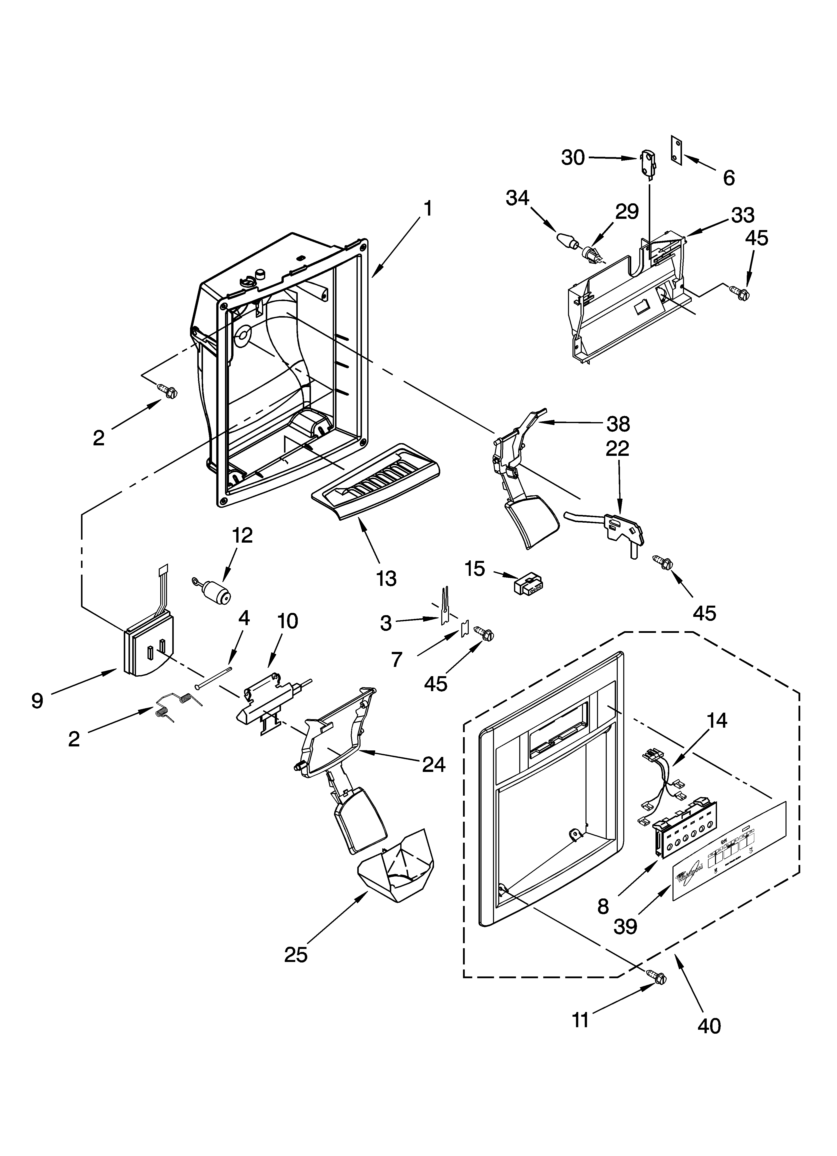 Dispenser front parts