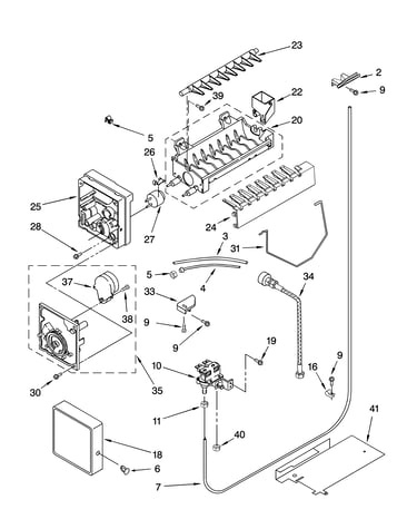 Icemaker parts, parts not illustrated
